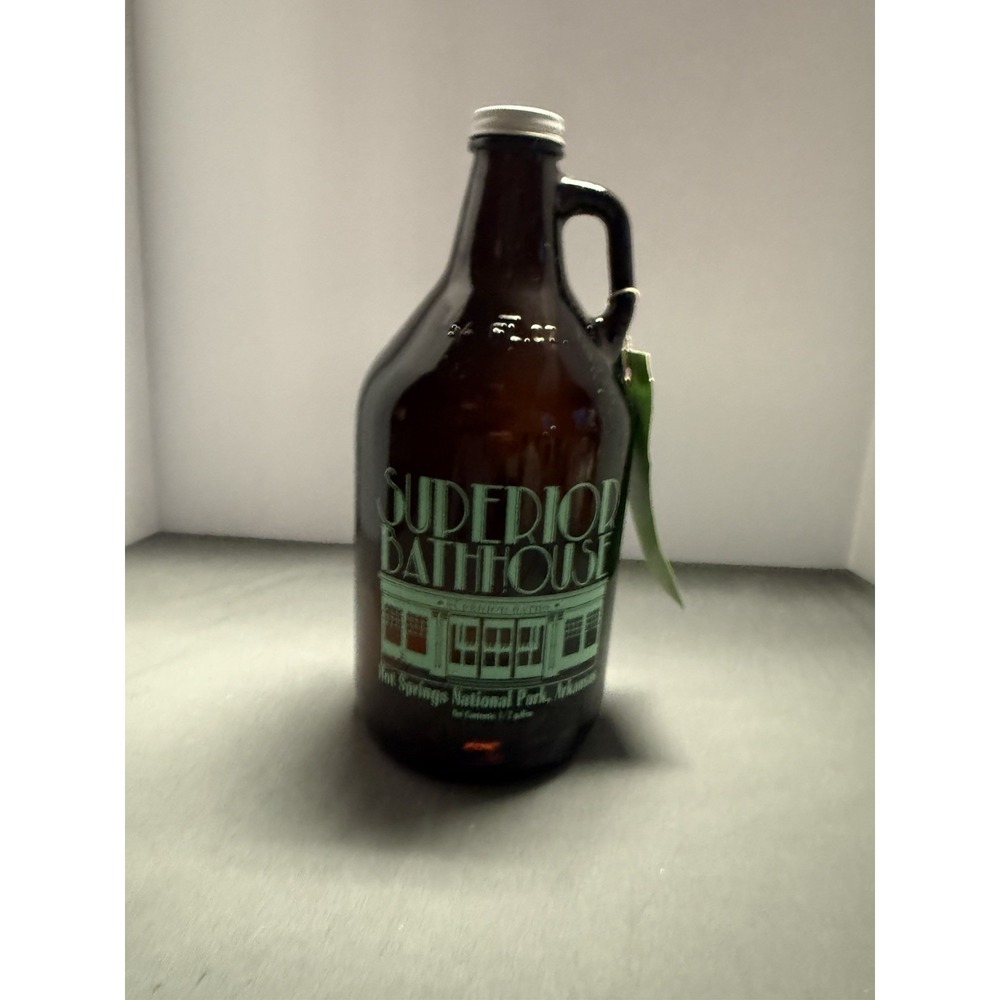 Superior Bathhouse Jug  Hot Springs National Park, Arkansas 1/2 Gallon w Tag.